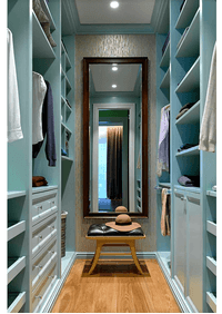 Параллельная гардеробная комната с большим зеркалом Белореченск