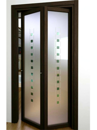 Складные двери гармошка с матовым стеклом Белореченск